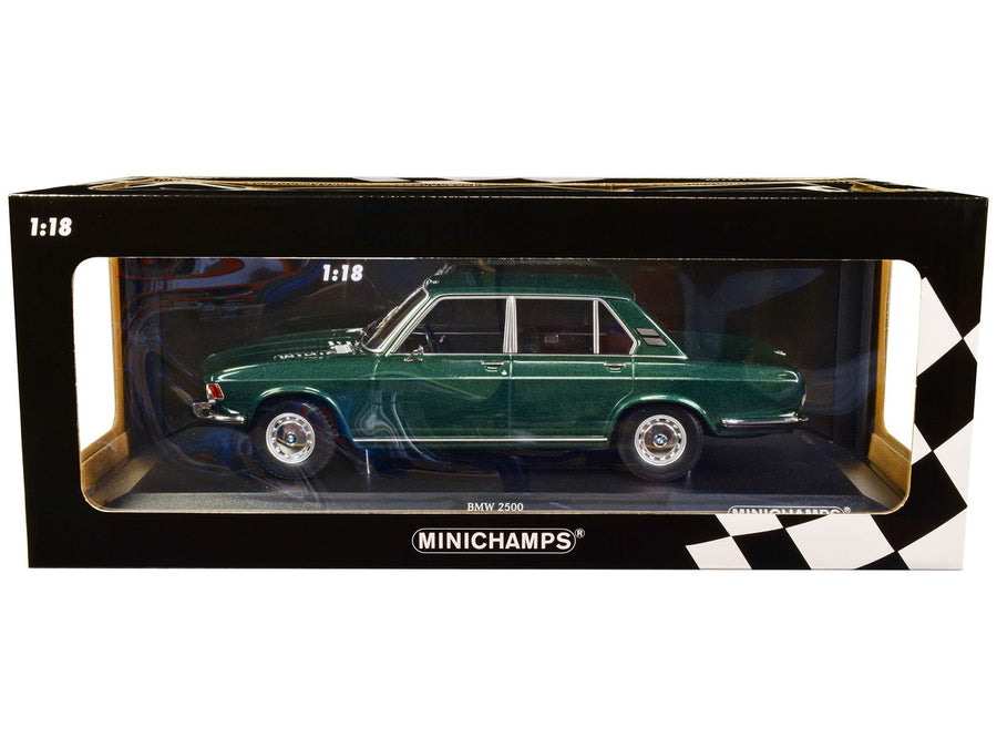 1968 BMW 2500 Green Metallic Limited Edition to 504 pieces Worldwide 1/18 Diecast Model Car by Minichamps-0