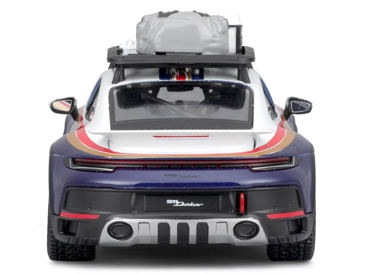 Porsche 911 Dakar #953 "Roughroads Porsche" Blue and White with Stripes and Roof Rack "Race" Series 1/24 Diecast Model Car by Bburago-2