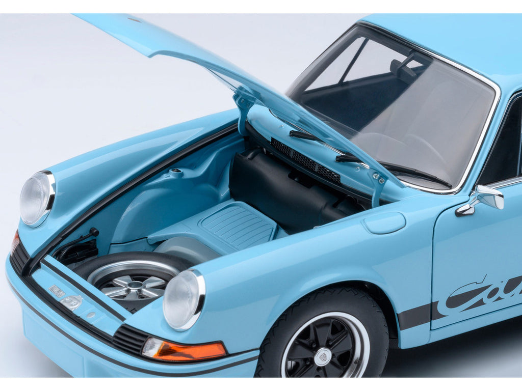 Porsche 911 Carrera 2.7 RS Gulf Blue with Black Stripes and Wheels 1/18 Model Car by Autoart-2