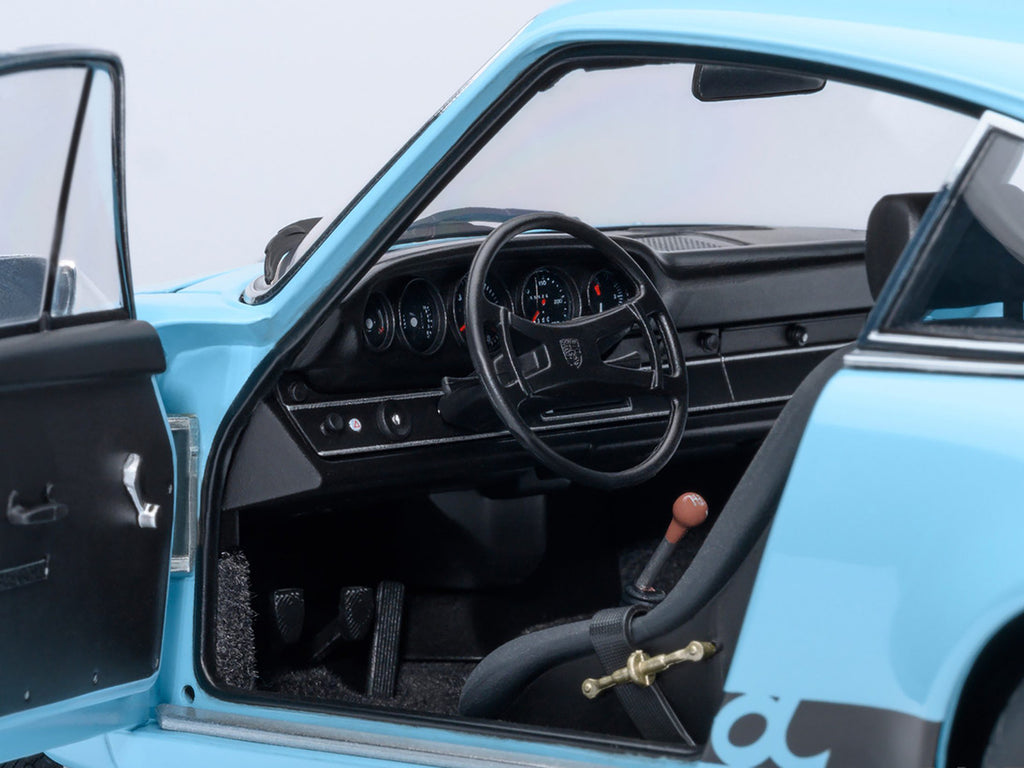 Porsche 911 Carrera 2.7 RS Gulf Blue with Black Stripes and Wheels 1/18 Model Car by Autoart-3