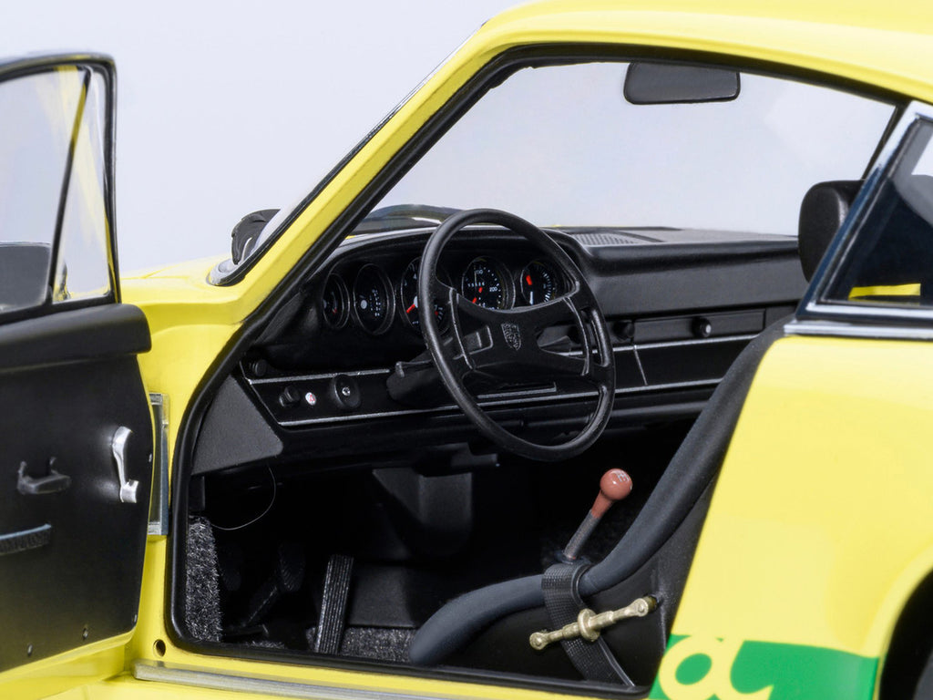 Porsche 911 Carrera 2.7 RS Light Yellow with Green Stripes and Wheels 1/18 Model Car by Autoart-2