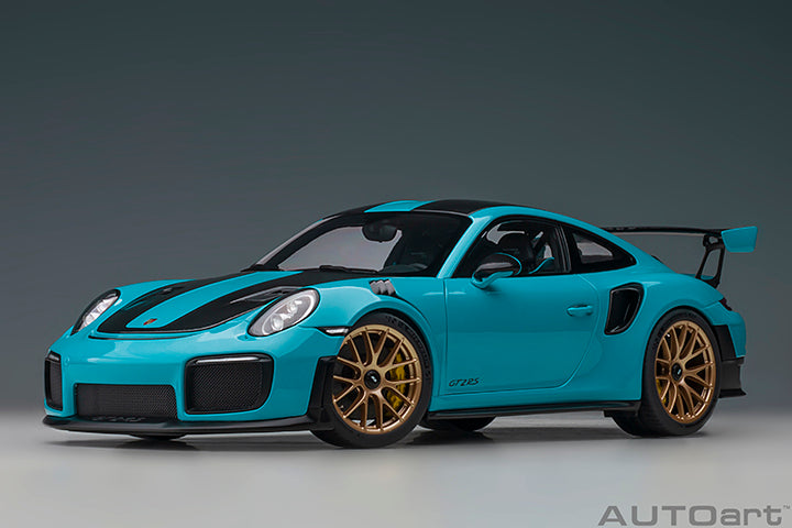 Porsche 911 991.2 GT2 RS w/ Weissach Pkg Miami Blue 1:18 by AUTOart