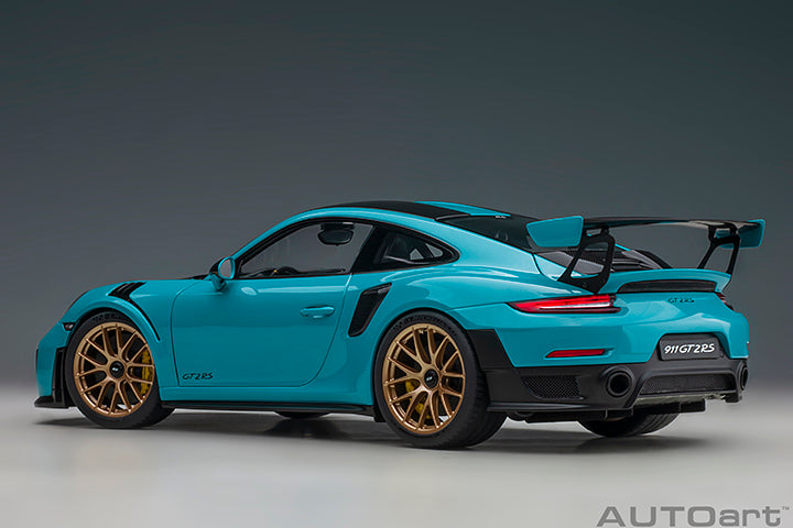 Porsche 911 991.2 GT2 RS w/ Weissach Pkg Miami Blue 1:18 by AUTOart