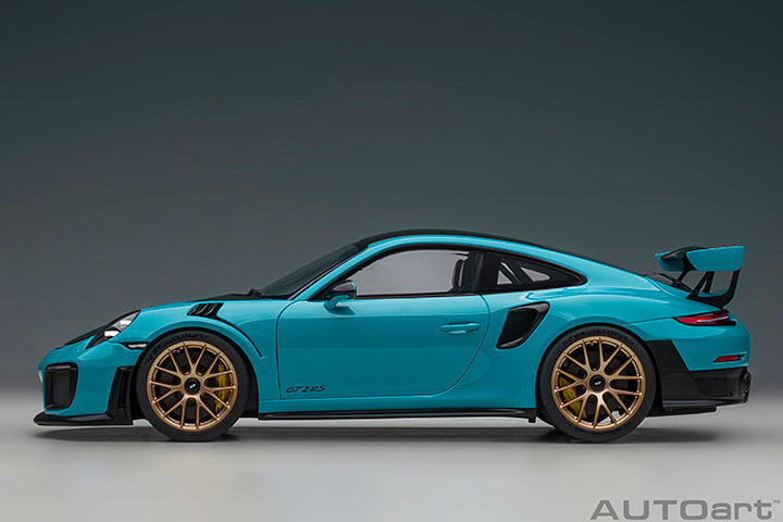 Porsche 911 991.2 GT2 RS w/ Weissach Pkg Miami Blue 1:18 by AUTOart