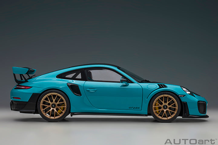 Porsche 911 991.2 GT2 RS w/ Weissach Pkg Miami Blue 1:18 by AUTOart