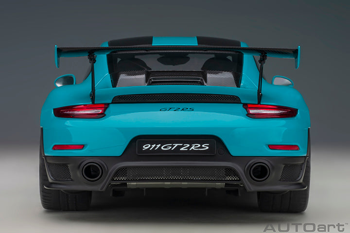 Porsche 911 991.2 GT2 RS w/ Weissach Pkg Miami Blue 1:18 by AUTOart