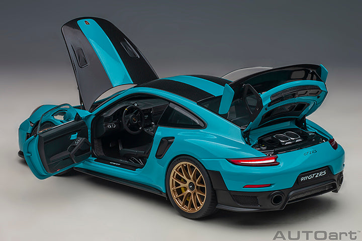 Porsche 911 991.2 GT2 RS w/ Weissach Pkg Miami Blue 1:18 by AUTOart