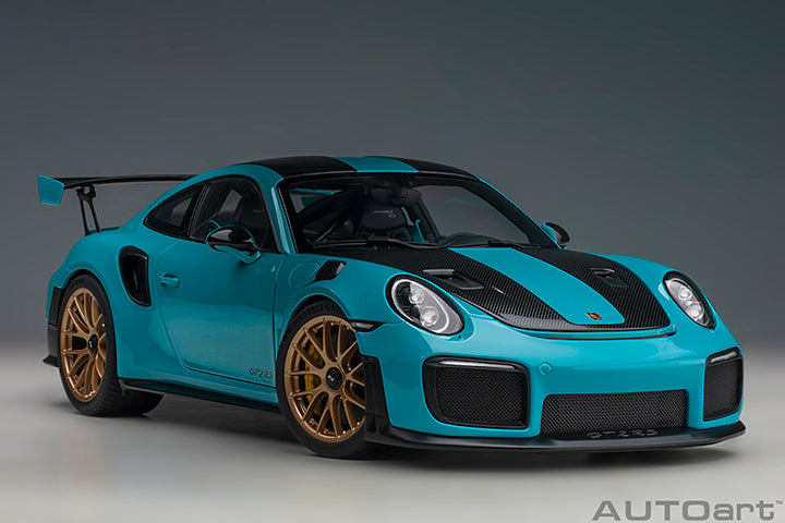 Porsche 911 991.2 GT2 RS w/ Weissach Pkg Miami Blue 1:18 by AUTOart