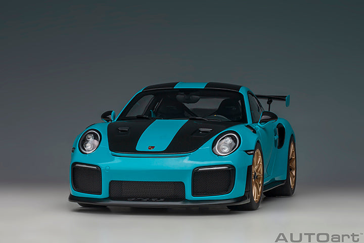Porsche 911 991.2 GT2 RS w/ Weissach Pkg Miami Blue 1:18 by AUTOart
