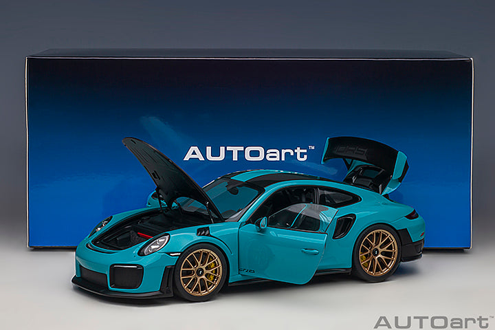 Porsche 911 991.2 GT2 RS w/ Weissach Pkg Miami Blue 1:18 by AUTOart