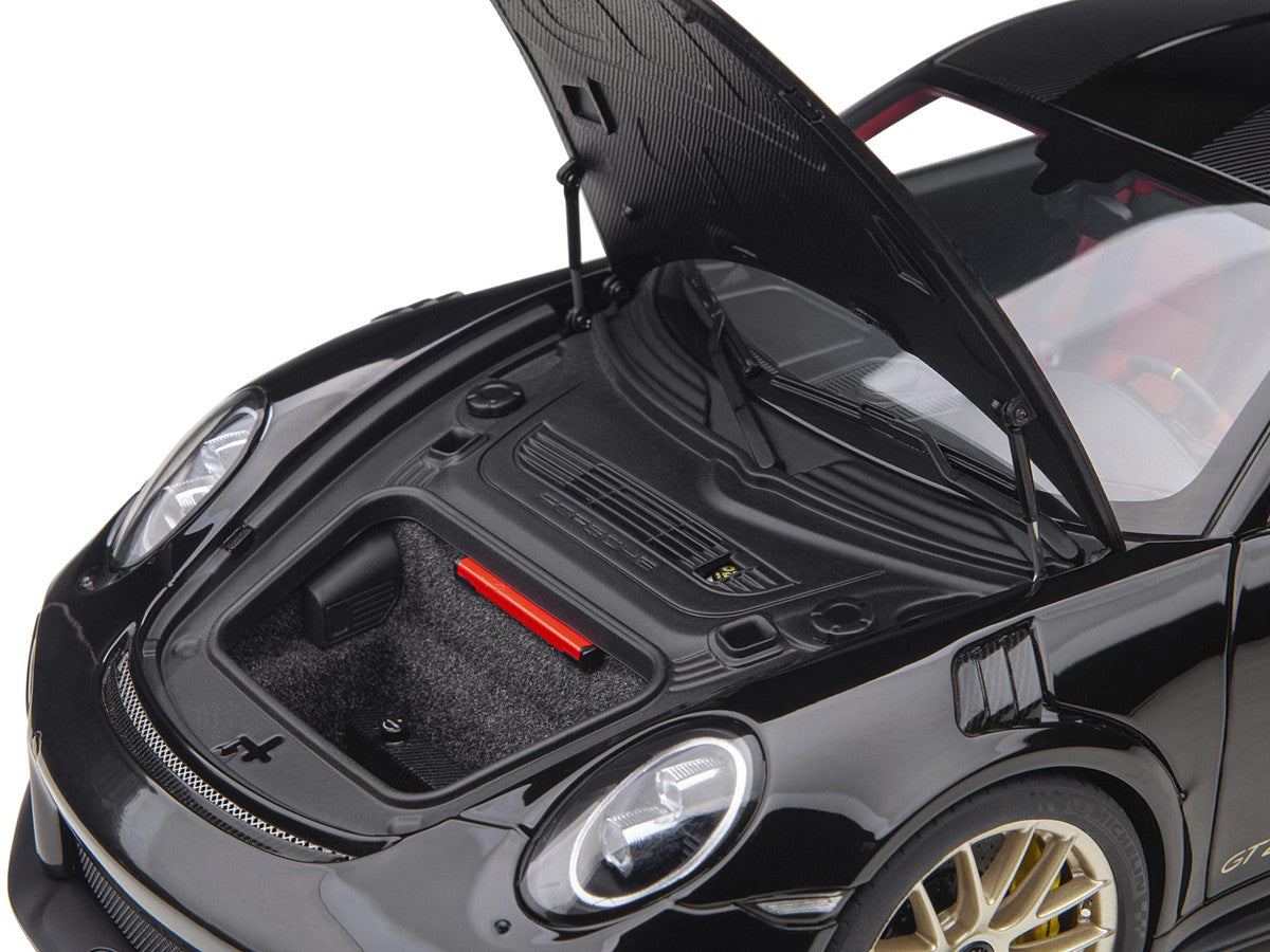 Porsche 911 (991.2) GT2 RS Weissach Package Black with Carbon Stripes 1/18 Model Car by Autoart-1