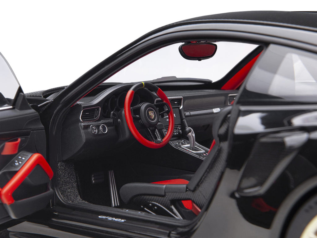 Porsche 911 (991.2) GT2 RS Weissach Package Black with Carbon Stripes 1/18 Model Car by Autoart-2