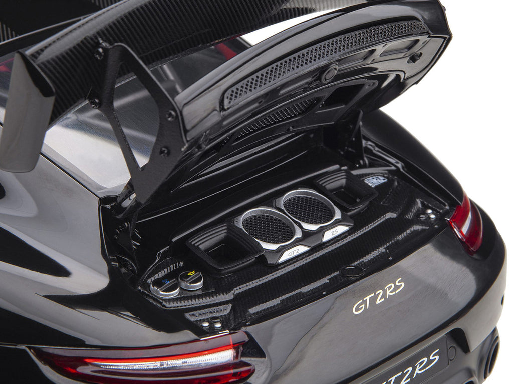 Porsche 911 (991.2) GT2 RS Weissach Package Black with Carbon Stripes 1/18 Model Car by Autoart-3