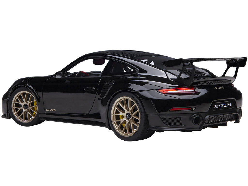Porsche 911 (991.2) GT2 RS Weissach Package Black with Carbon Stripes 1/18 Model Car by Autoart-4