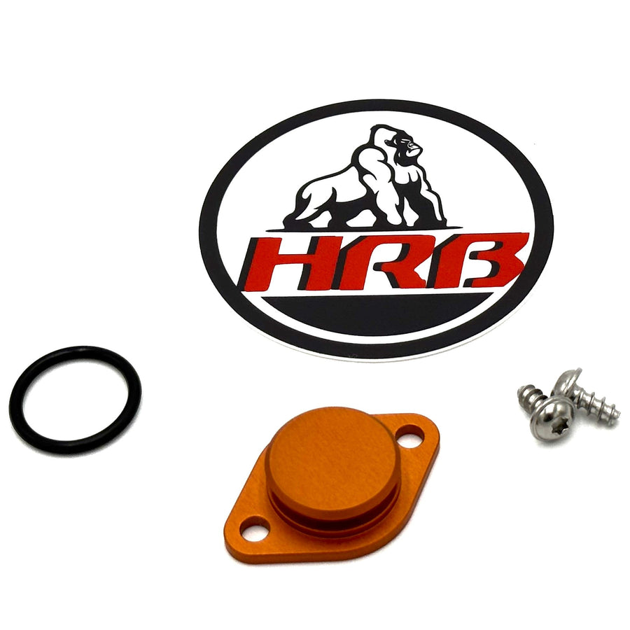 HRB McLaren ISG 570s black ring, and silver screw with HRB sticker on a white background