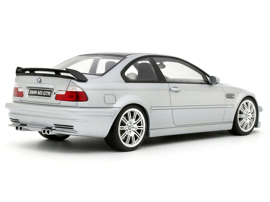 2001 BMW E46 M3 GTR Street Titan Silver Metallic 1/18 Model Car by Otto Mobile-2