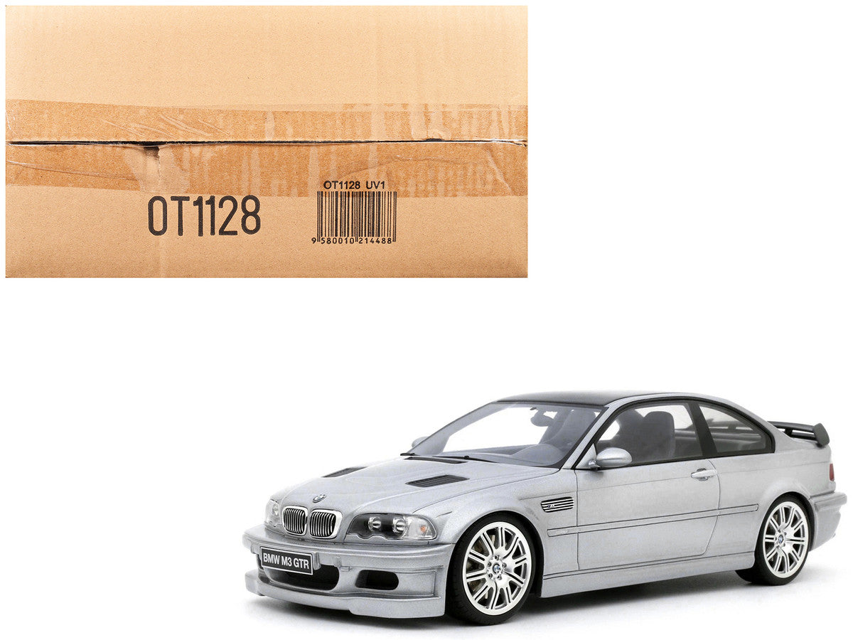 2001 BMW E46 M3 GTR Street Titan Silver Metallic 1/18 Model Car by Otto Mobile-4