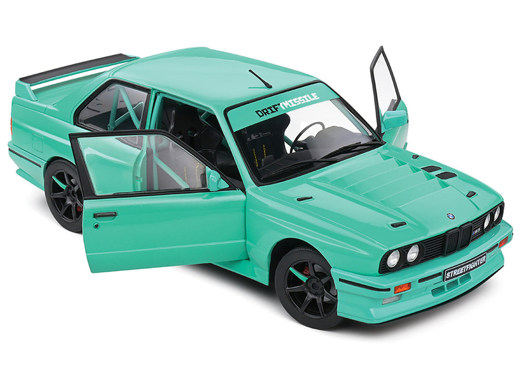 1990 BMW E30 M3 Custom "Drift Missile" Blue 1/18 Diecast Model Car by Solido-1
