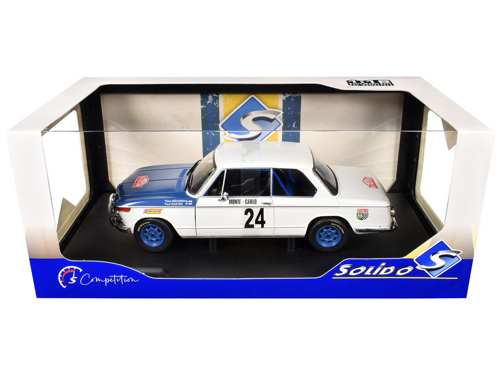 BMW 2002 Tii #24 Timo Makinen - Paul Easter 2nd Place "Rallye Monte-Carlo" (1969) "Competition" 1/18 Diecast Model Car by Solido-1