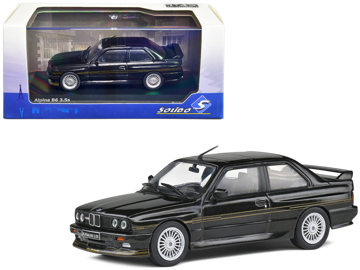1989 BMW E30 M3 Alpina B6 3.5S Diamond Black Metallic 1/43 Diecast Model Car by Solido-0