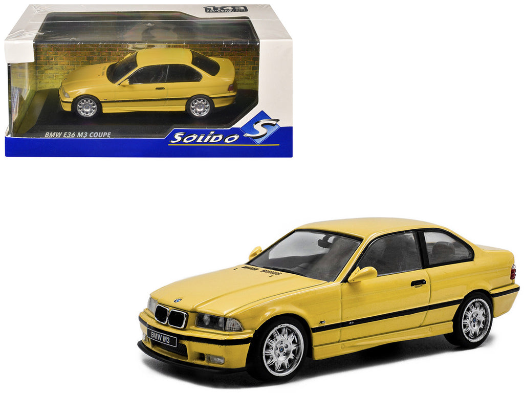1999 BMW E36 M3 Coupe Dakar Yellow 1/43 Diecast Model Car by Solido-4